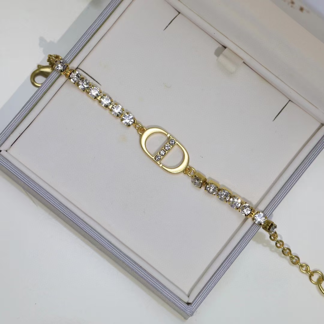 Dior Rhinestone CD Bracelet - Best Replica Jewelry™