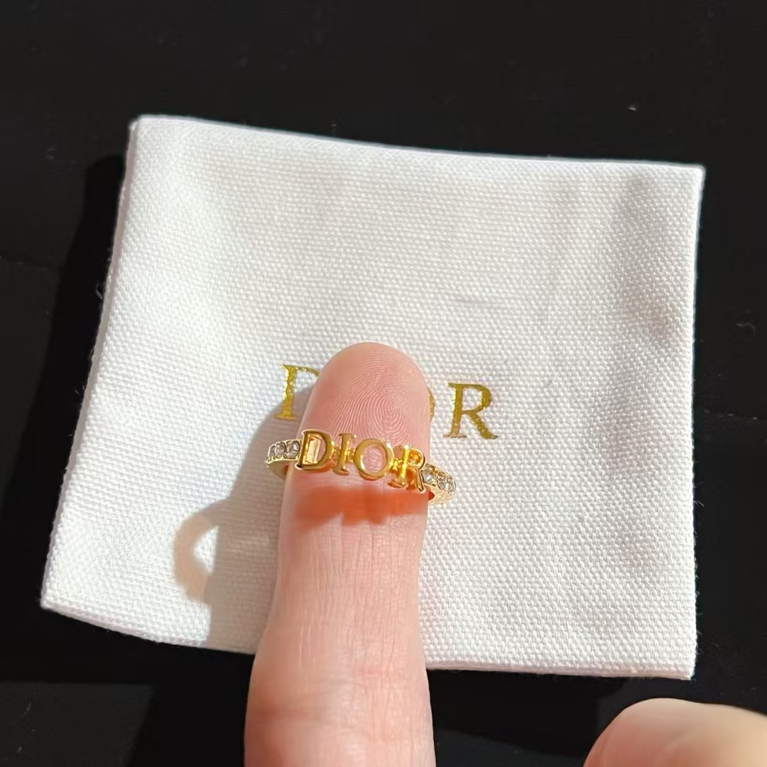 Dior Letters Diamond Paved Ring - Best Replica Jewelry™