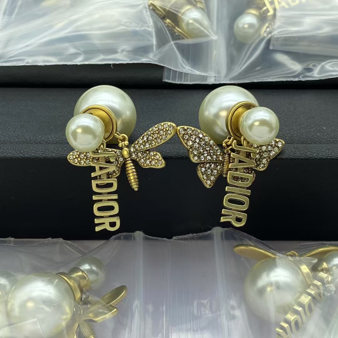 Dior Butterfly JADIOR Pearl Earrings - Best Replica Jewelry™