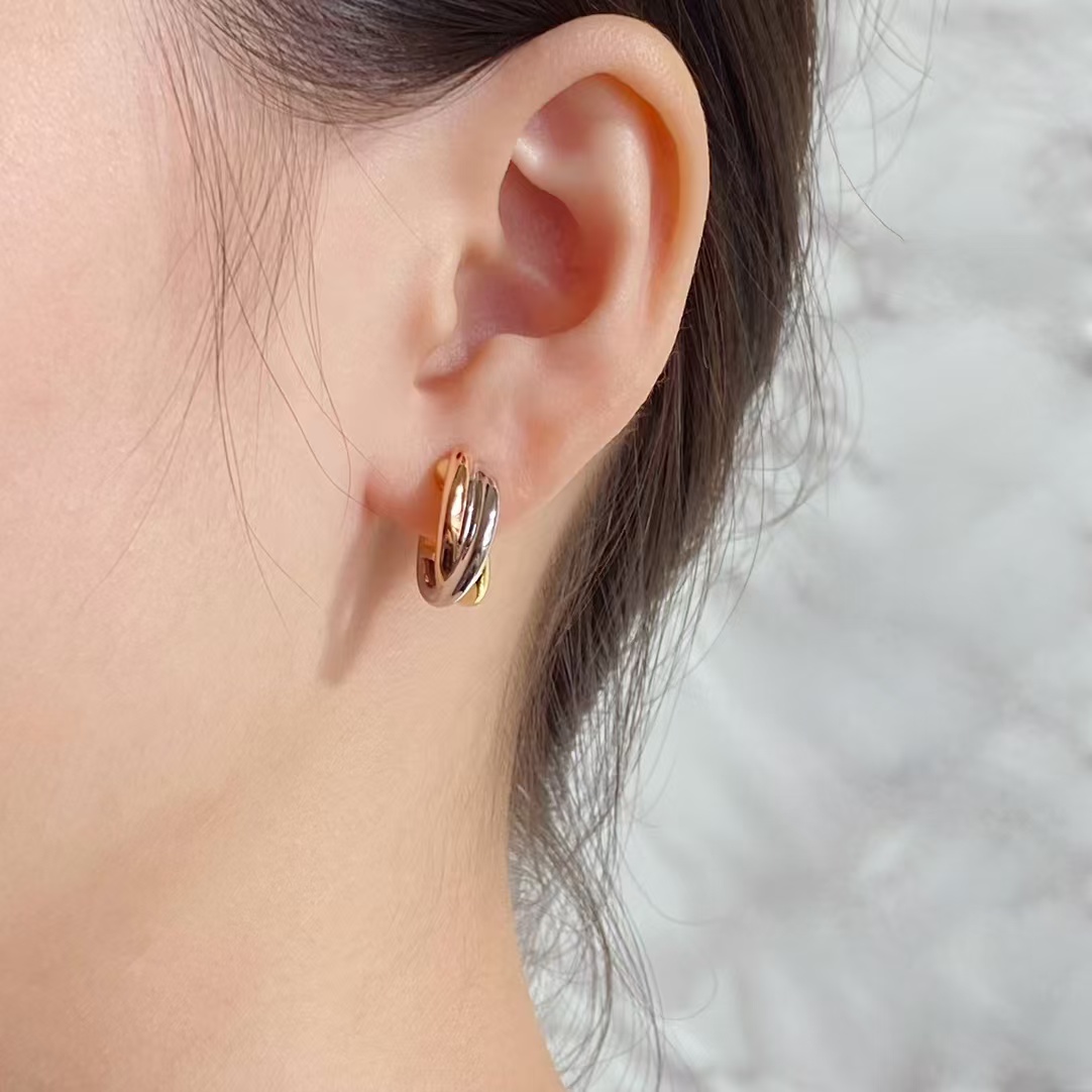 Cartier Three Colors Metal Hoop Earrings - Best Replica Jewelry™