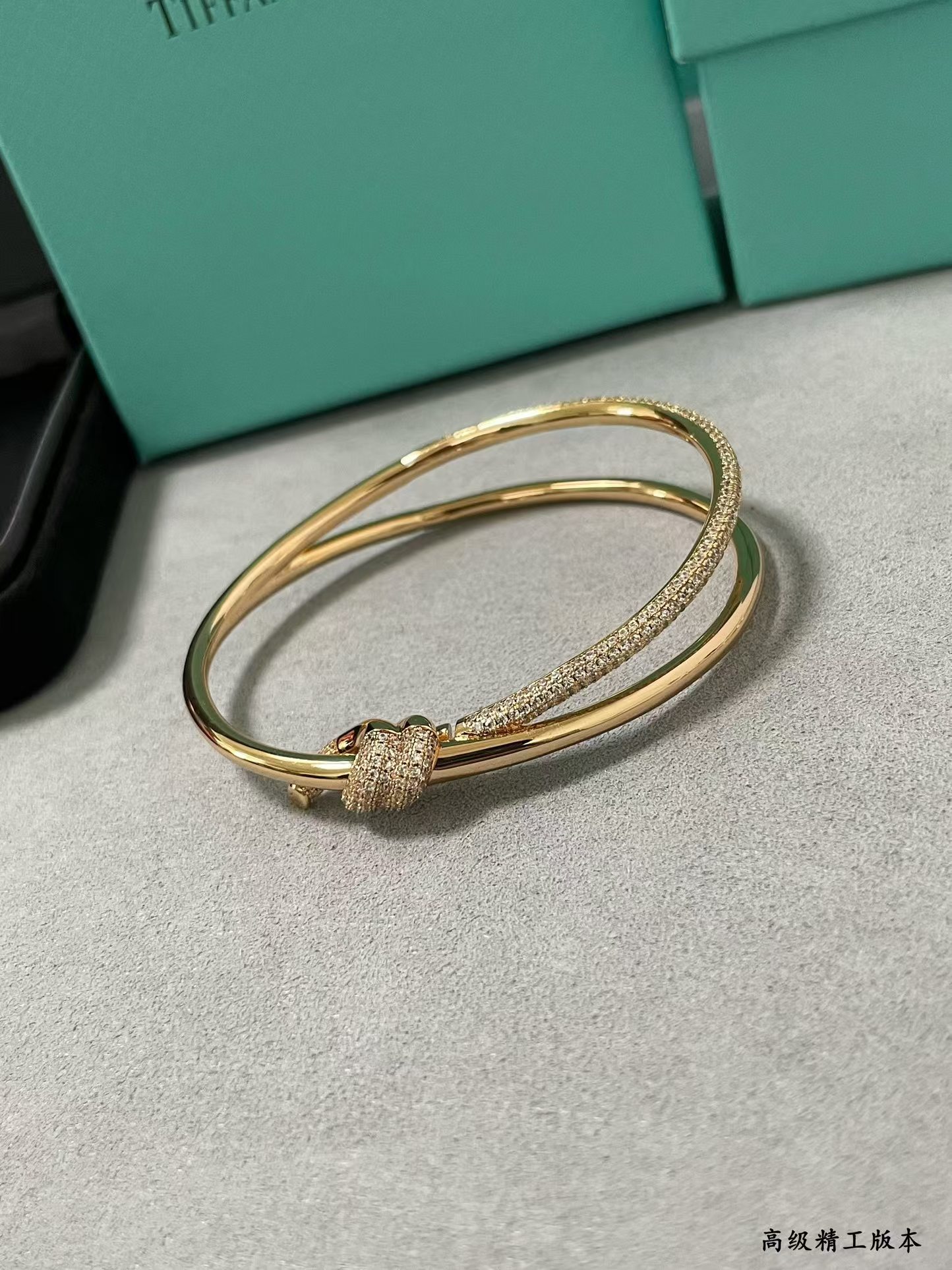 Tiffany Knot Double Row Hinged Bangle Bracelet - Best Replica Jewelry™