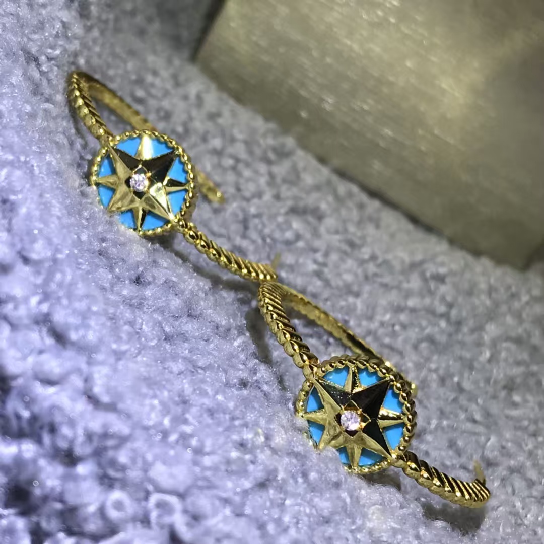 Dior Hoop Rose Des Vents Earrings - Best Replica Jewelry™