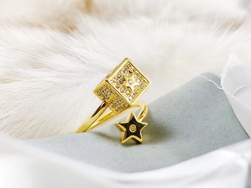 Dior Cube and Star Open Ring - Best Replica Jewelry™