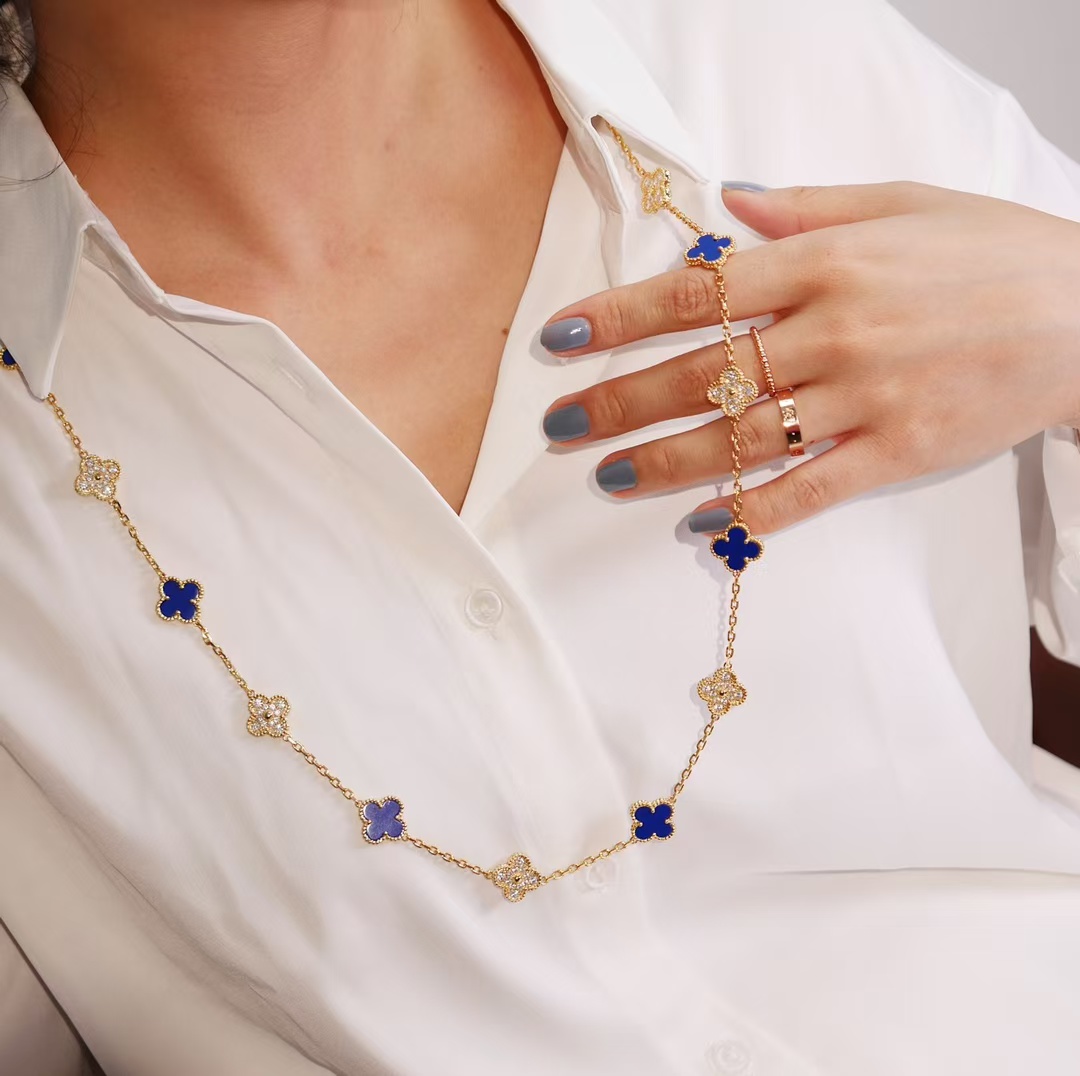 VCA Vintage Alhambra Long Necklace, 20 Motifs - Best Replica Jewelry™