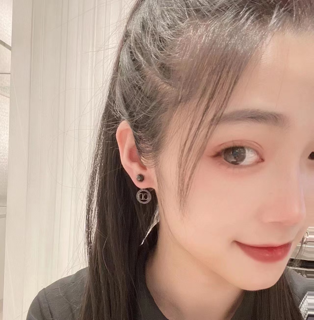 Dior Black Pearl CD Earrings - Best Replica Jewelry™