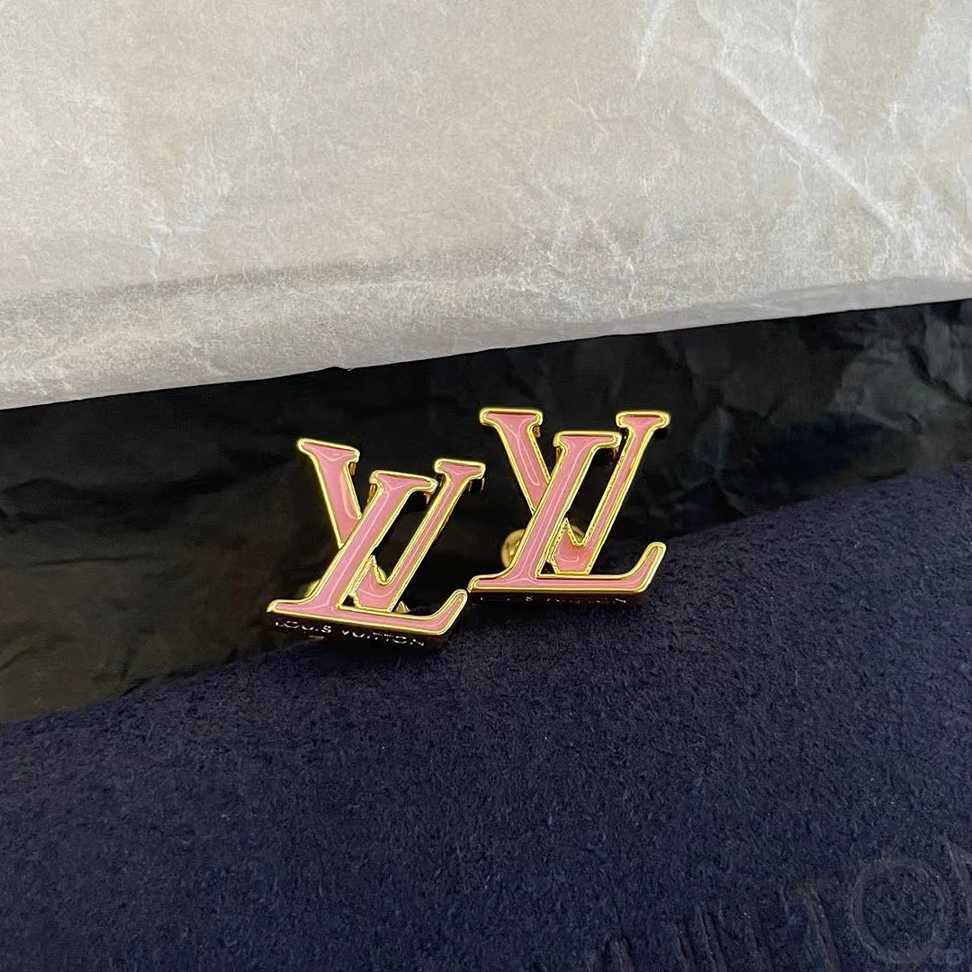 Louis Vuitton Pink LV Letter Earrings - Best Replica Jewelry™