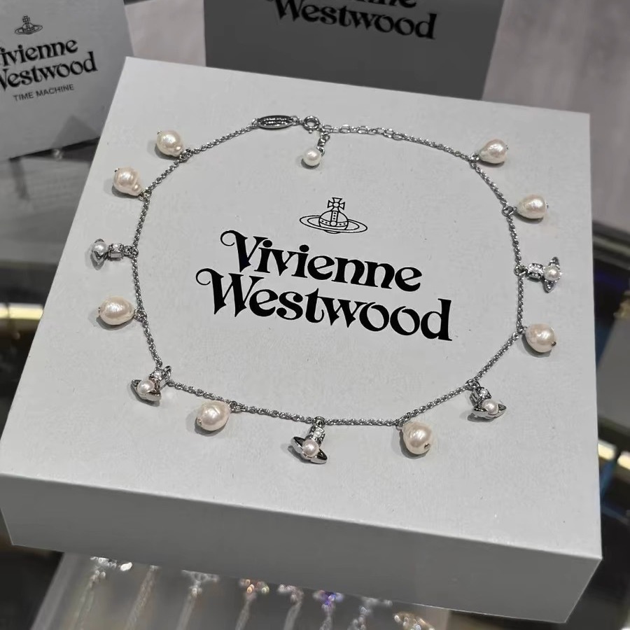 Vivienne Westwood Baroque Pearl Saturn Charms Bracelet - Best Replica Jewelry™