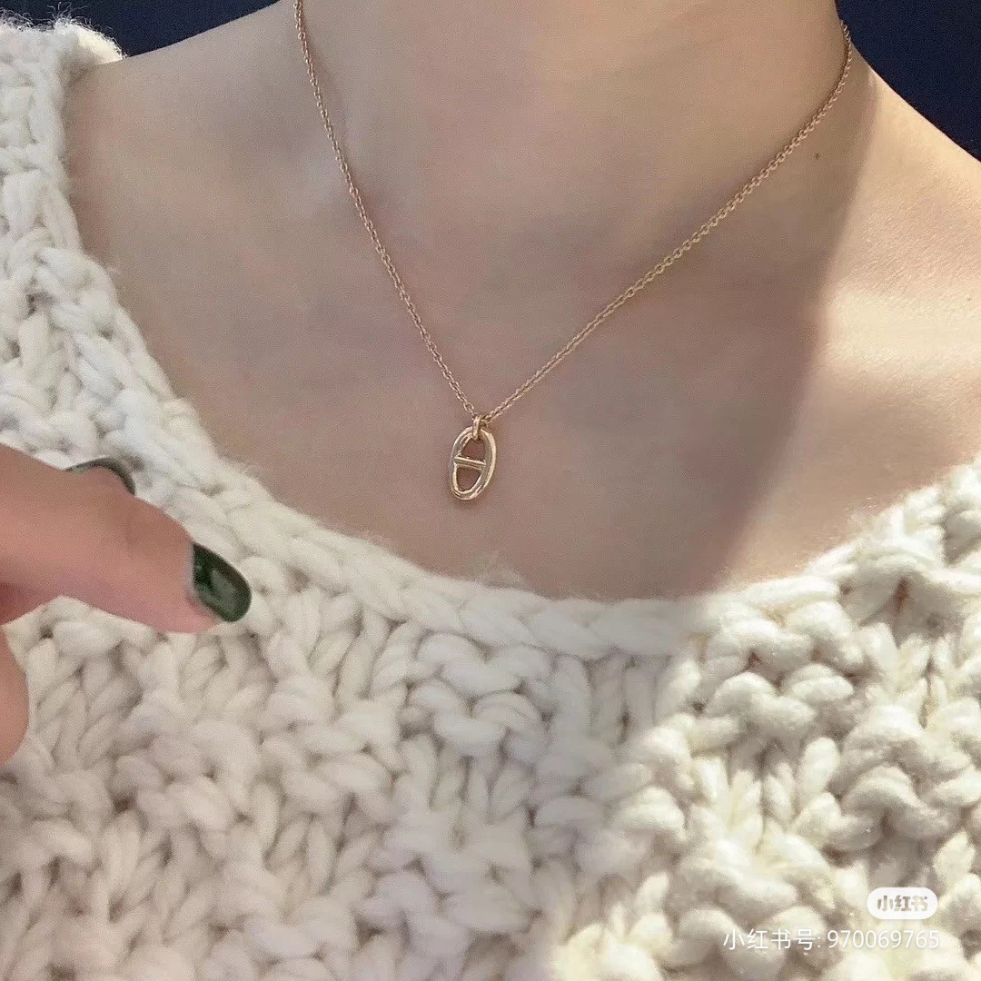 Hermes Pig Nose Pendant Necklace - No Diamond - Best Replica Jewelry™