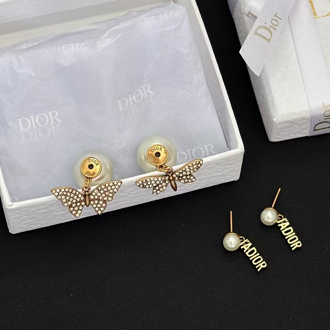 Dior Butterfly JADIOR Pearl Earrings - Best Replica Jewelry™