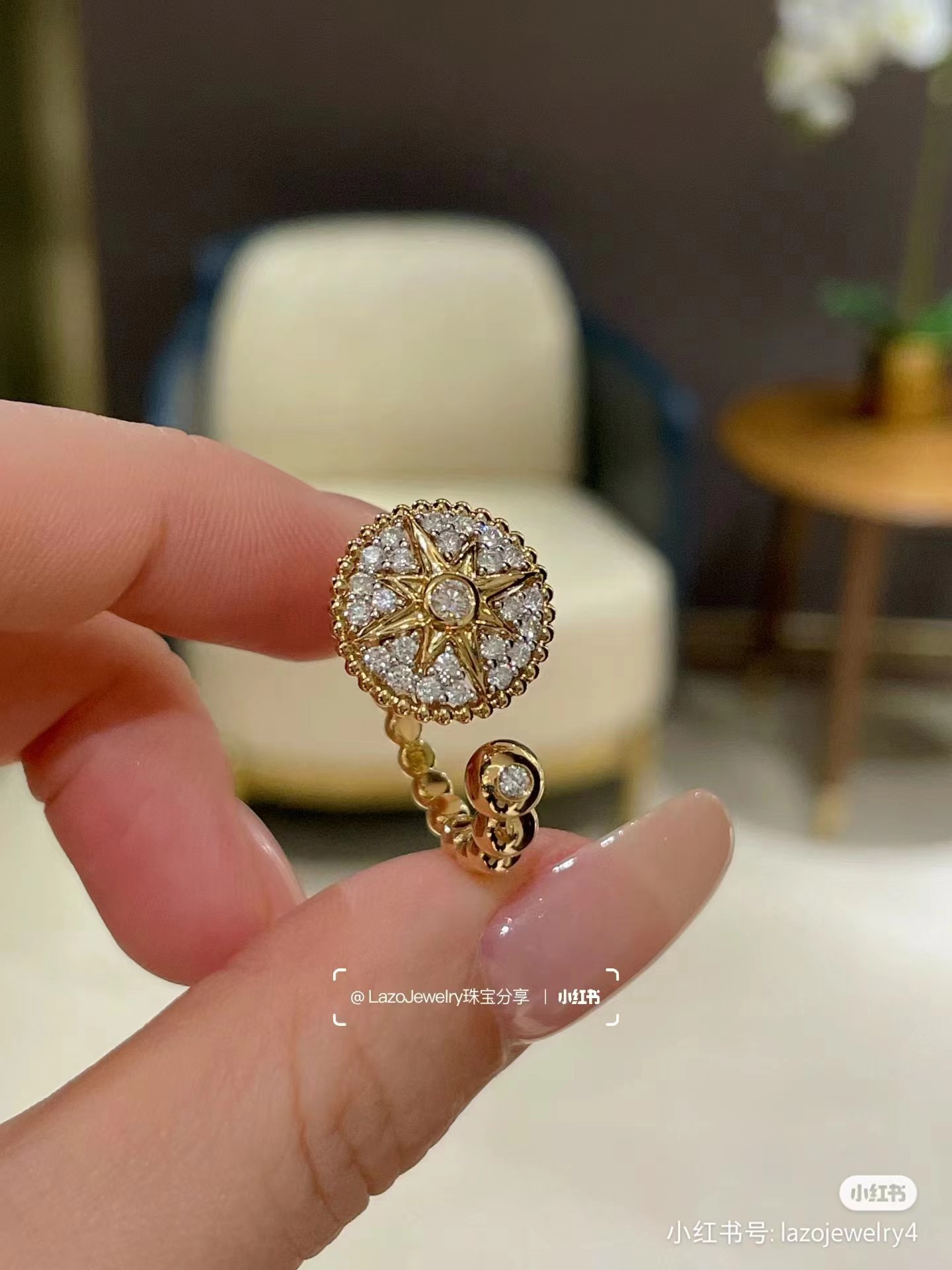 Dior North Star Rose Des Vents Ring - Best Replica Jewelry™