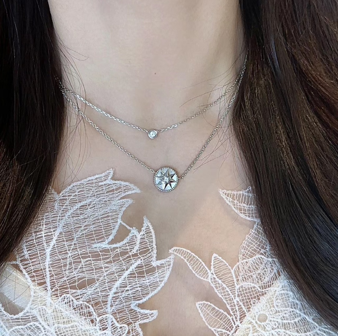 Cartier Minimalistic Single Diamond Necklace Earring Studs - Best Replica Jewelry™