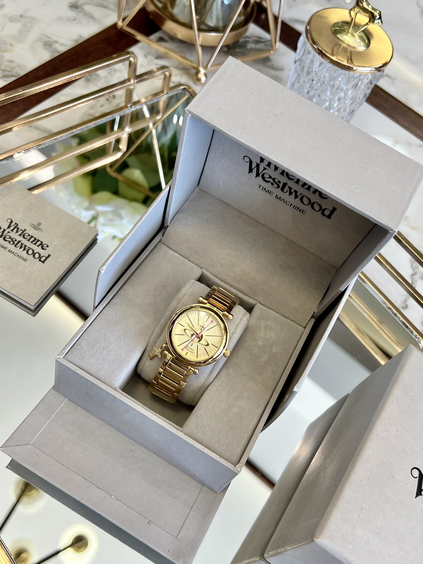 Vivienne Westwood Gold Dial Gold Band Watch - 30MM - Best Replica Jewelry™