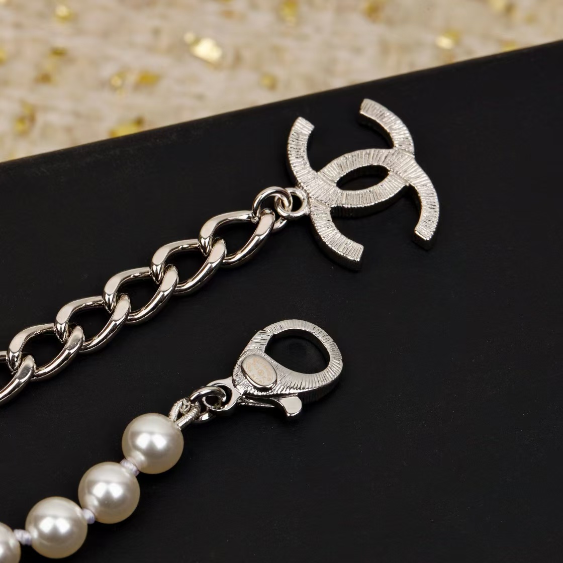 Chanel Black Bow Knot Pendant Necklace - Best Replica Jewelry™