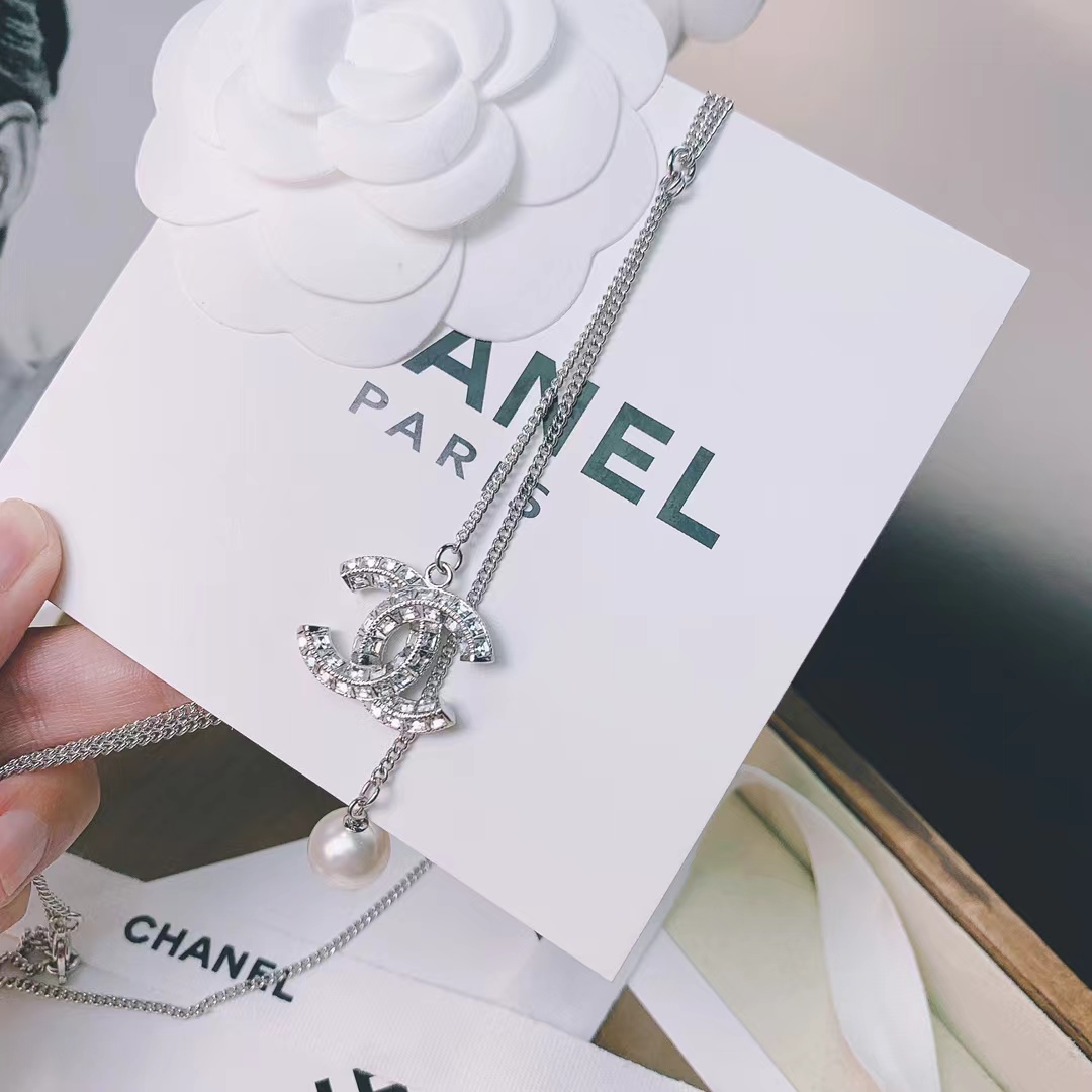 Chanel Silver Color Tassel Pendant Necklace - Best Replica Jewelry™