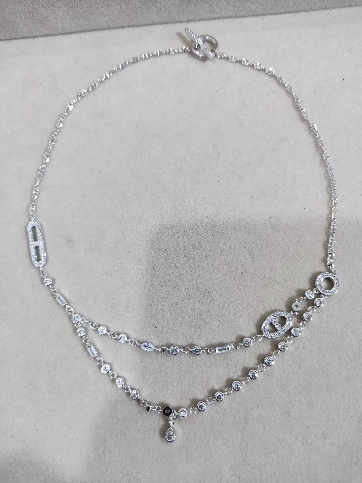 Hermes Pig Nose Teardrop Diamond Pendant Necklace - Best Replica Jewelry™