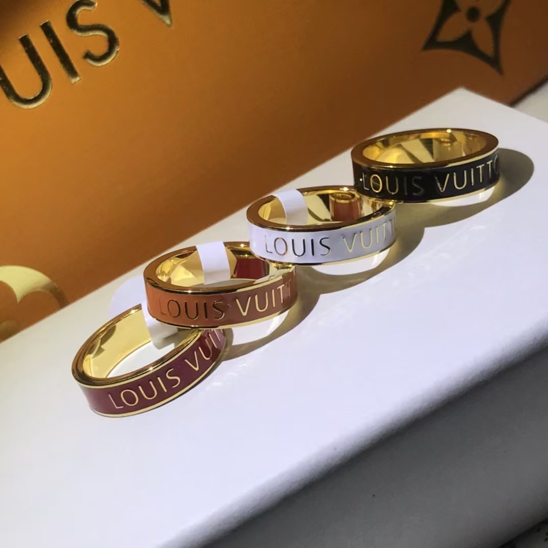 Louis Vuitton Enamel Pattern Ring - Best Replica Jewelry™