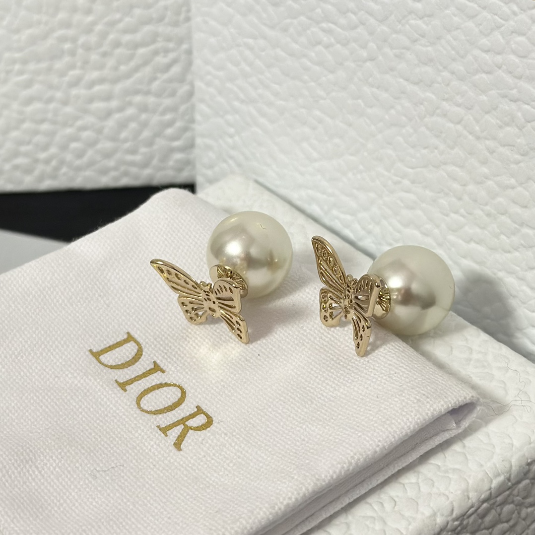Dior Hollow Butterfly Stud Earrings - Best Replica Jewelry™
