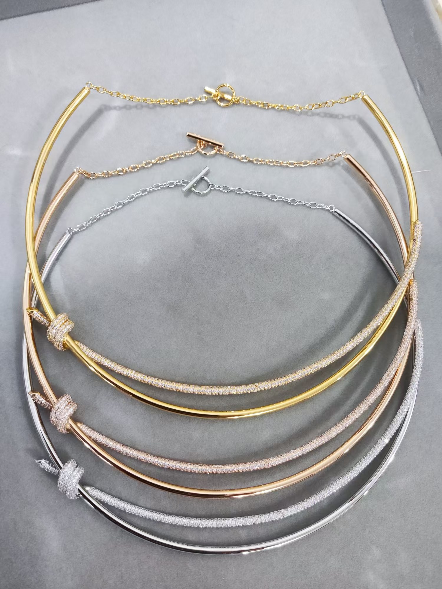 Tiffany Knot Double Row Hinged Necklace - Best Replica Jewelry™