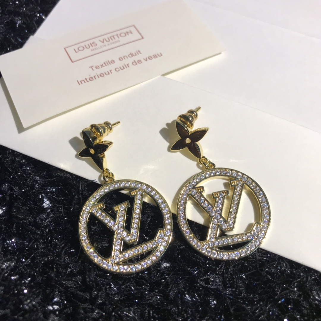 Louis Vuitton Letter Round Dangle Earrings - Best Replica Jewelry™