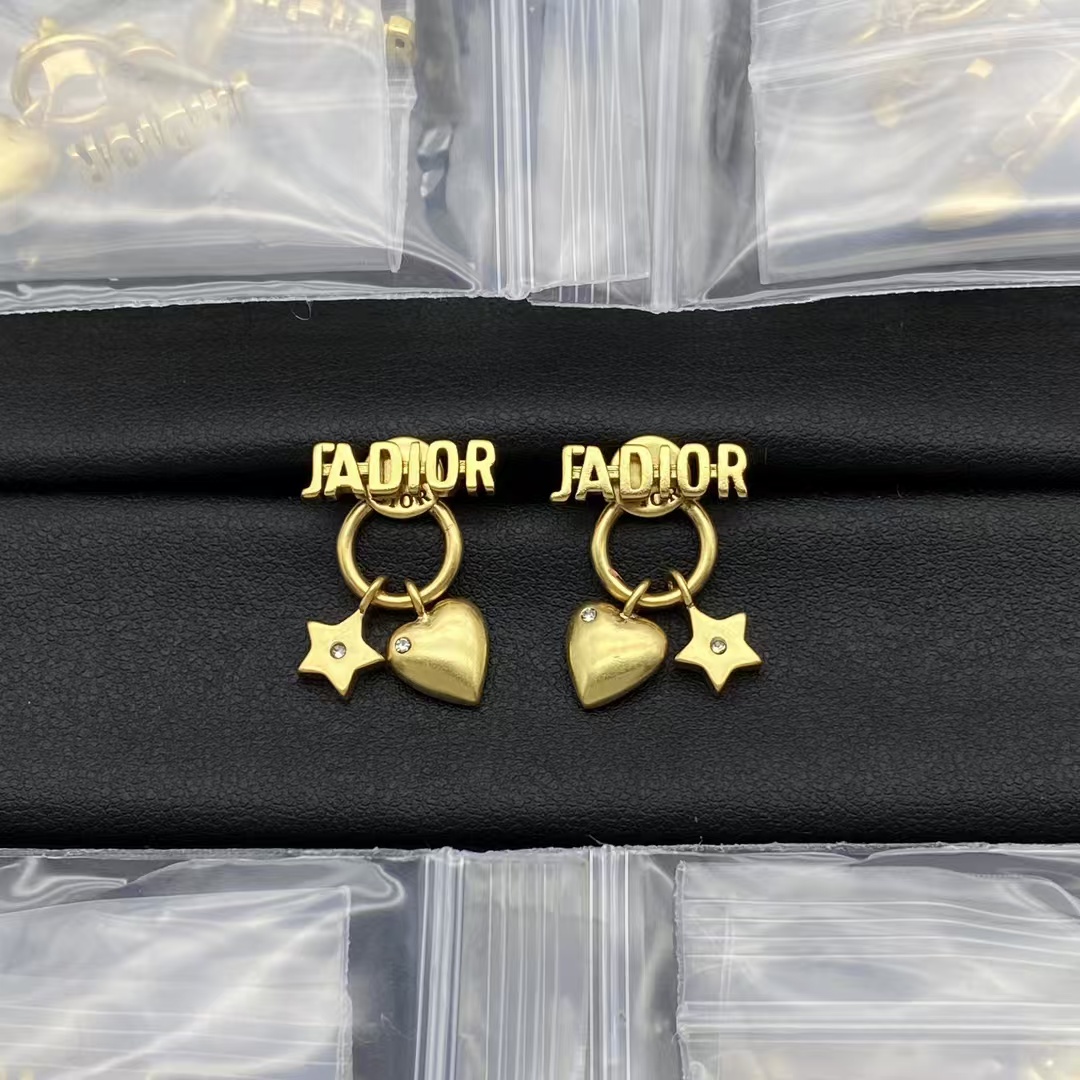Dior JADIOR Star Heart Dangle Earrings - Best Replica Jewelry™