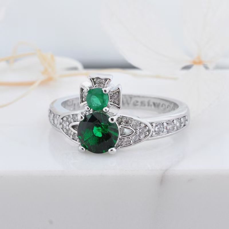 Vivienne Westwood Colorful Diamond Saturn Ring - Best Replica Jewelry™