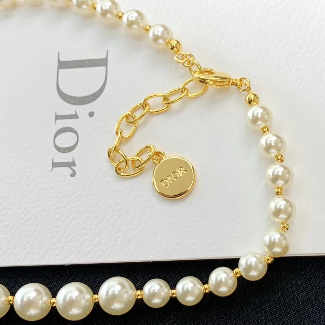 Dior CD Pendant Pearl Choker Necklace - Best Replica Jewelry™
