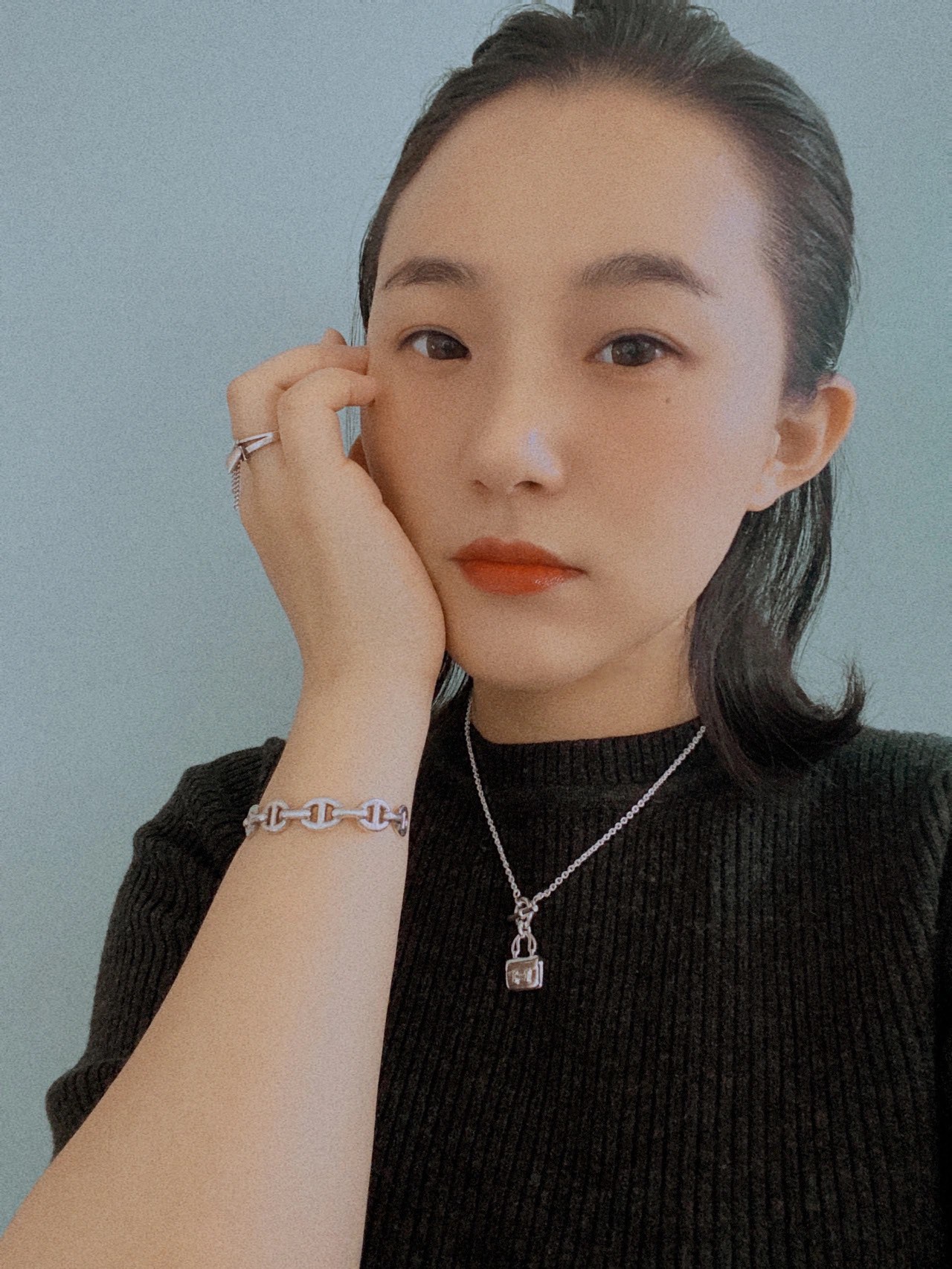 Hermes OT Clasp Plain Surface Bag Pendant Necklace - Best Replica Jewelry™