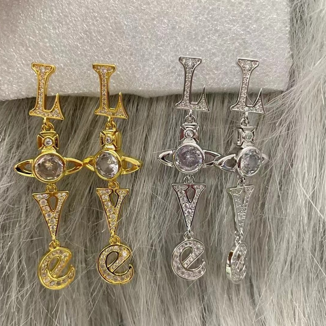 Vivienne Westwood Letter LOVE Long Style Earrings - Best Replica Jewelry™
