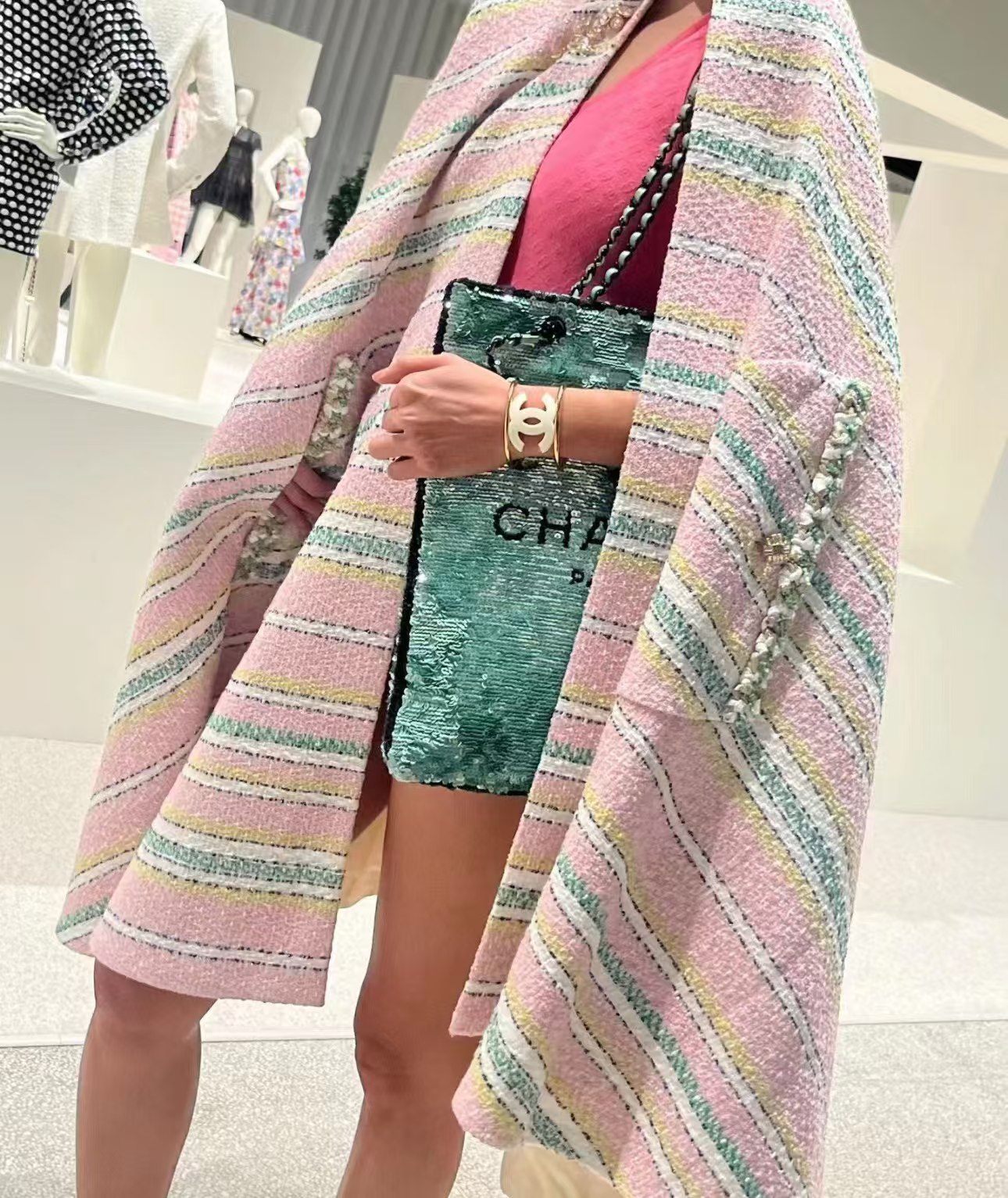 Chanel Open Cuff Funky Exaggerated Geometric Bangle Bracelet - Best Replica Jewelry™