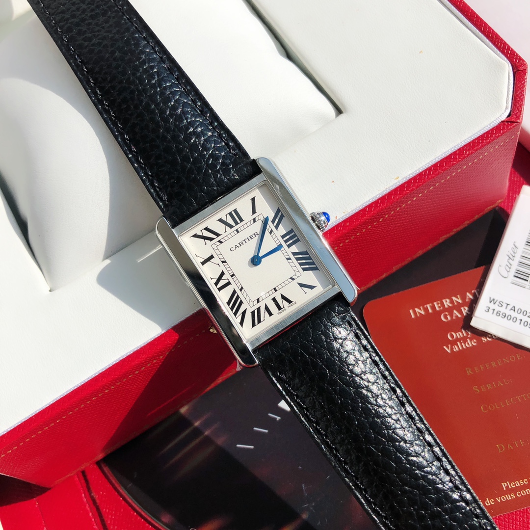 Cartier Classic Tank Series Calf Leather Strap Women Watch - Best Replica Jewelry™