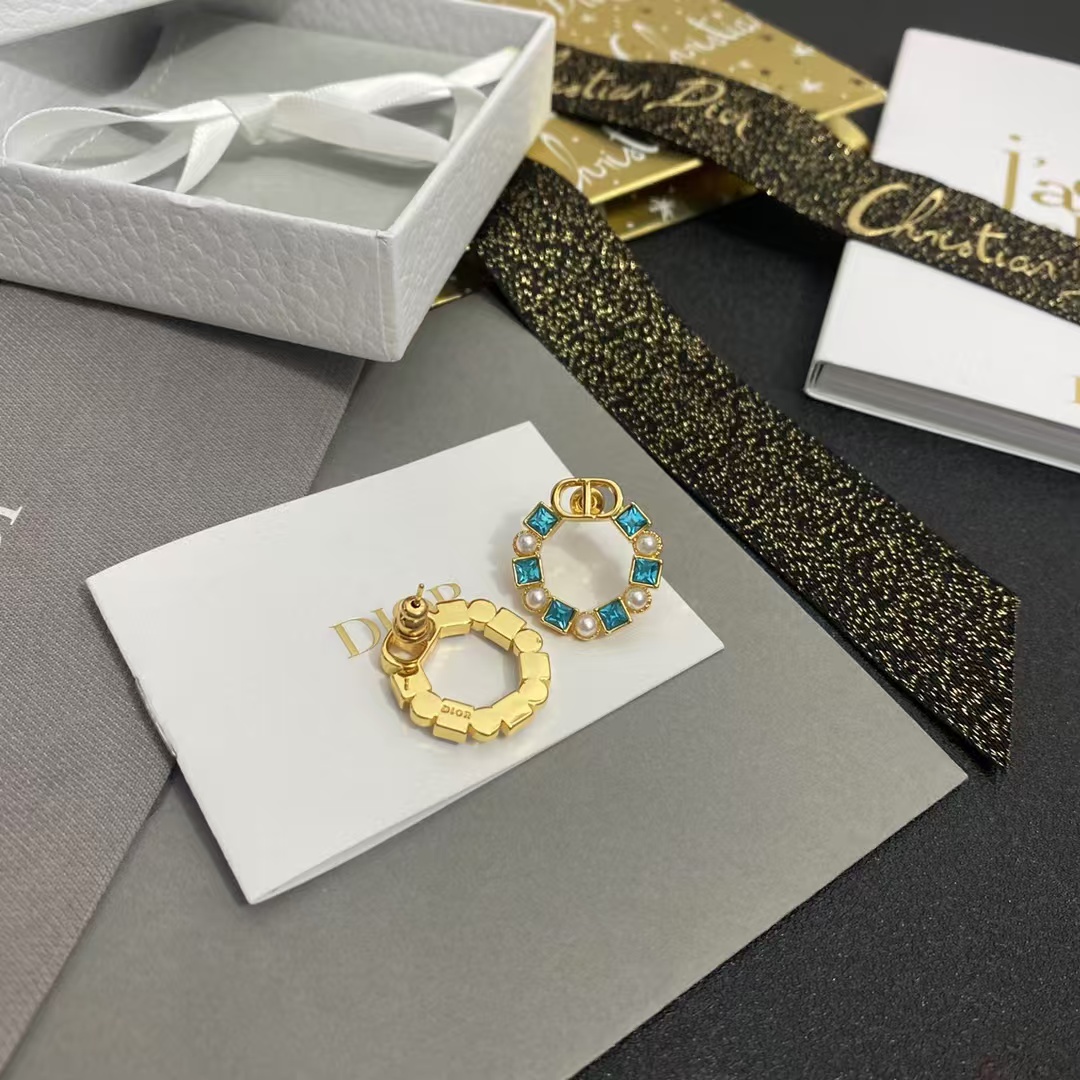 Dior Color Gem Rhinestone Earrings - Best Replica Jewelry™