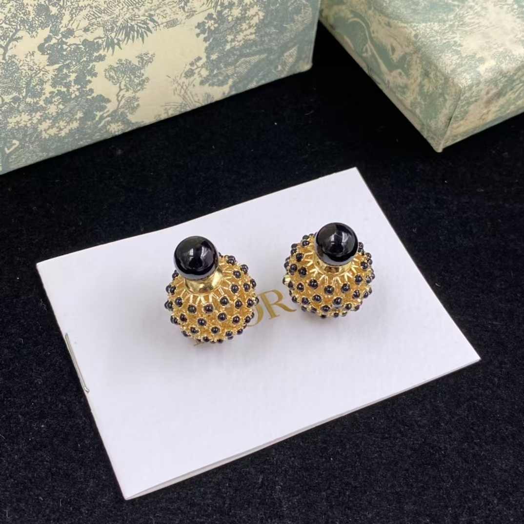 Dior Black Stud Earrings - Best Replica Jewelry™