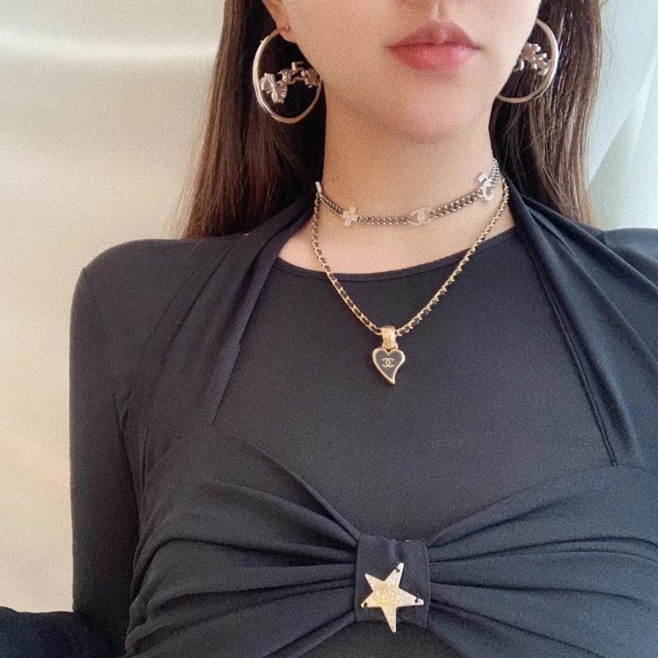 Chanel Black Cuban Chain Choker Necklace - Best Replica Jewelry™