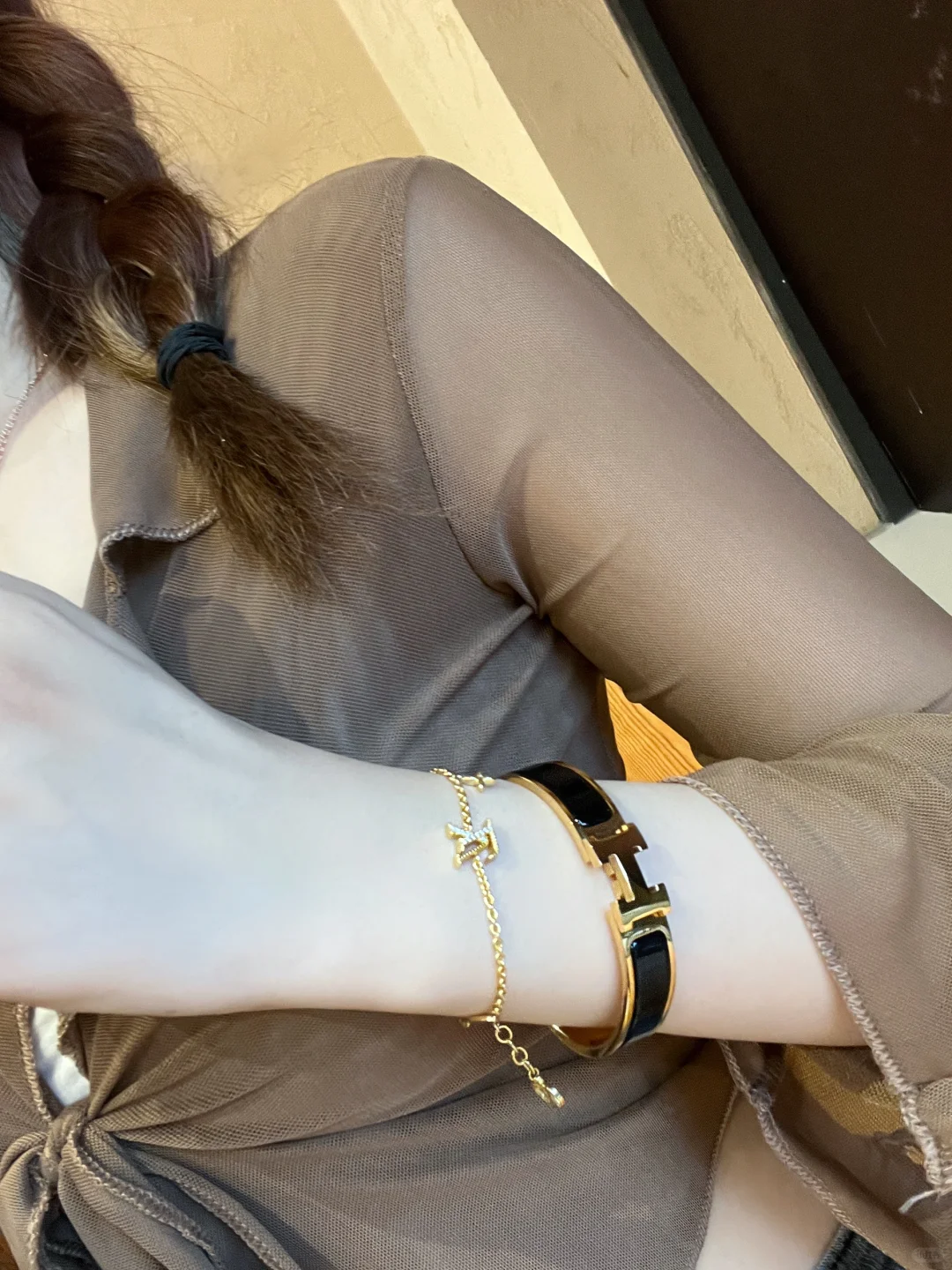 Hermes Wide H Enamel Bracelet Bangle - Best Replica Jewelry™