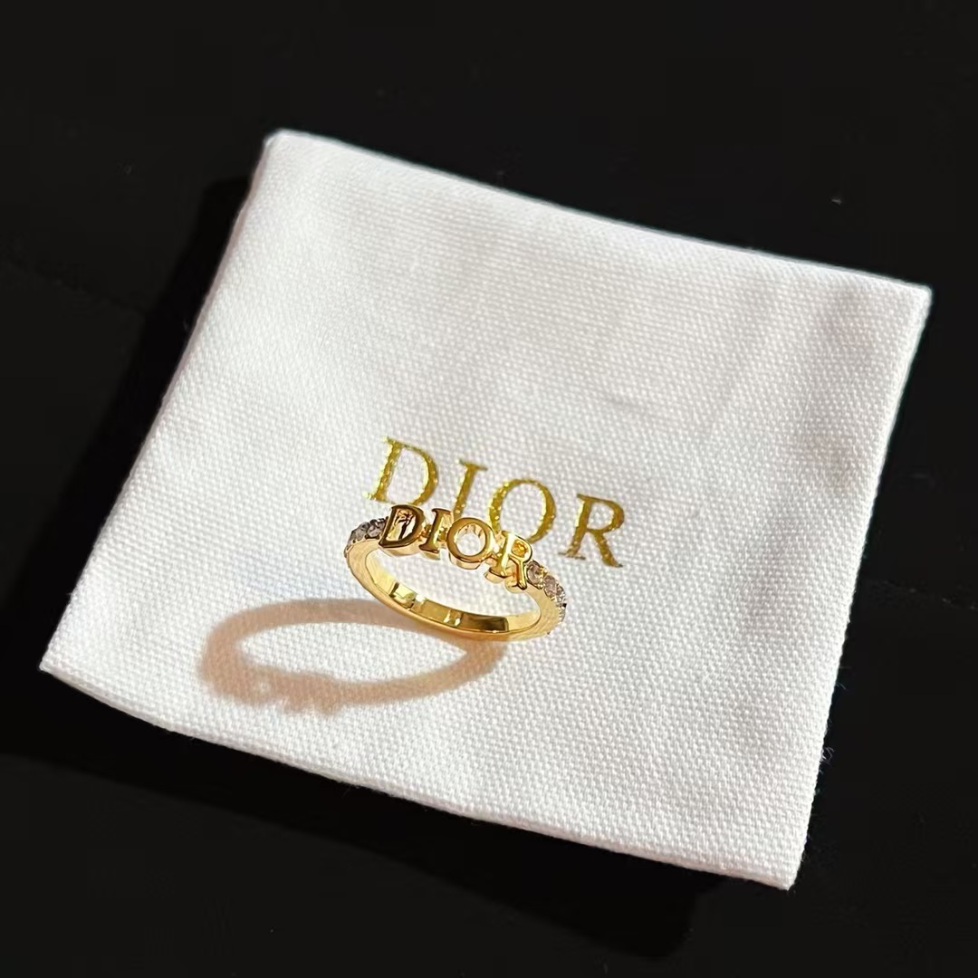 Dior Letters Diamond Paved Ring - Best Replica Jewelry™