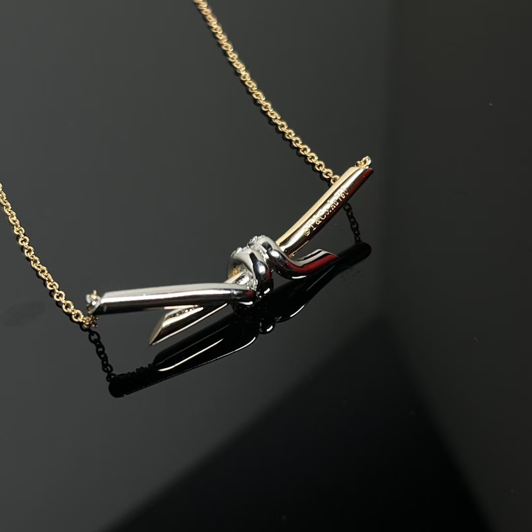 Tiffany Knot Pendant Necklace - Mixed Metal Color - Best Replica Jewelry™