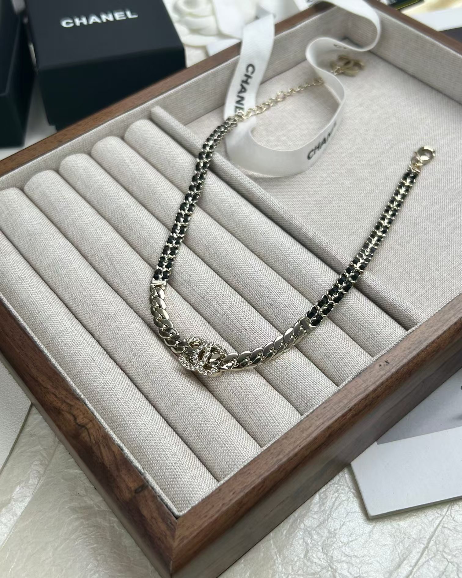 Chanel Leather Choker Necklace - Best Replica Jewelry™