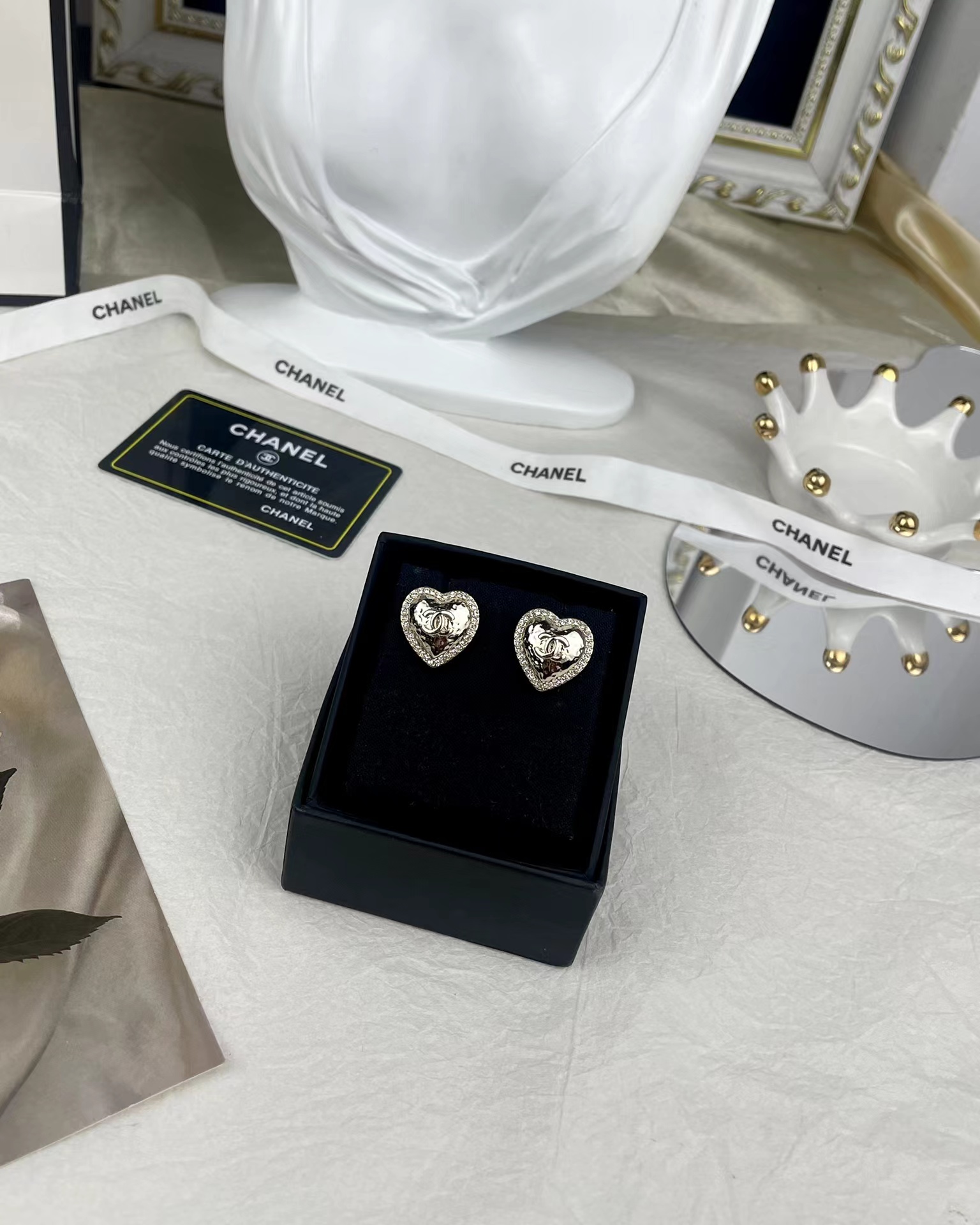 Chanel Gold Love Heart Stud Earring - Best Replica Jewelry™