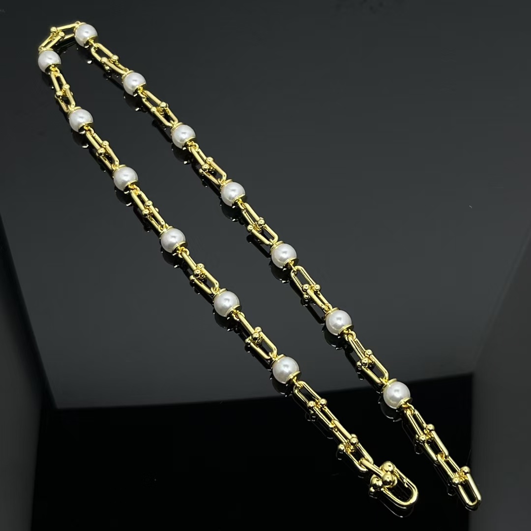 Tiffany HardWear Link Pearl Necklace - Best Replica Jewelry™