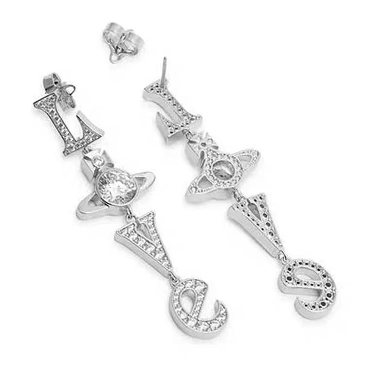 Vivienne Westwood Letter LOVE Long Style Earrings - Best Replica Jewelry™