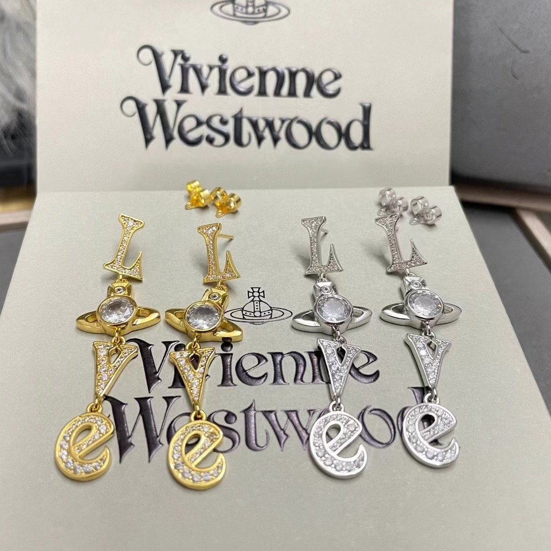 Vivienne Westwood Letter LOVE Long Style Earrings - Best Replica Jewelry™