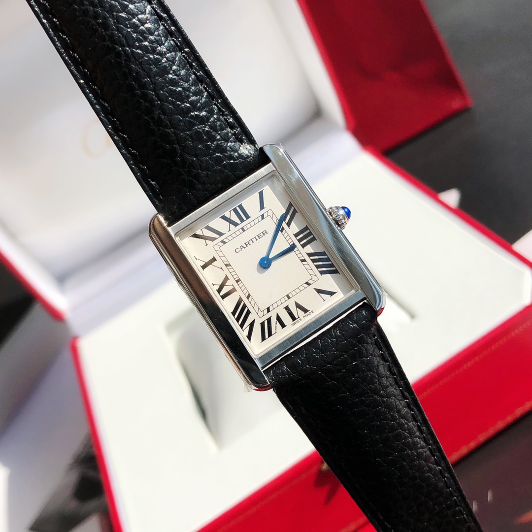 Cartier Classic Tank Series Calf Leather Strap Women Watch - Best Replica Jewelry™