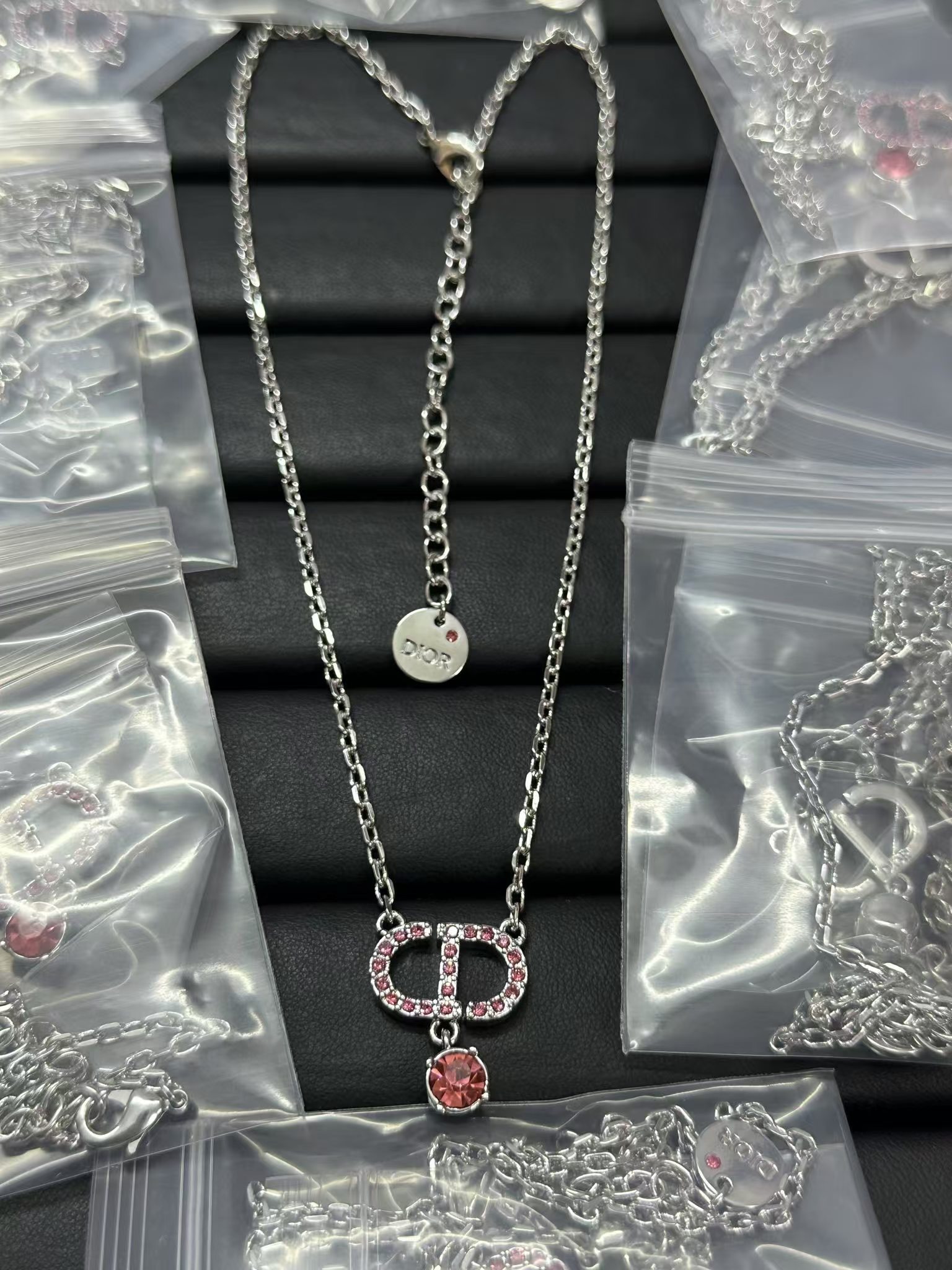 Dior CD Pendant Diamond Drop Necklace - Best Replica Jewelry™