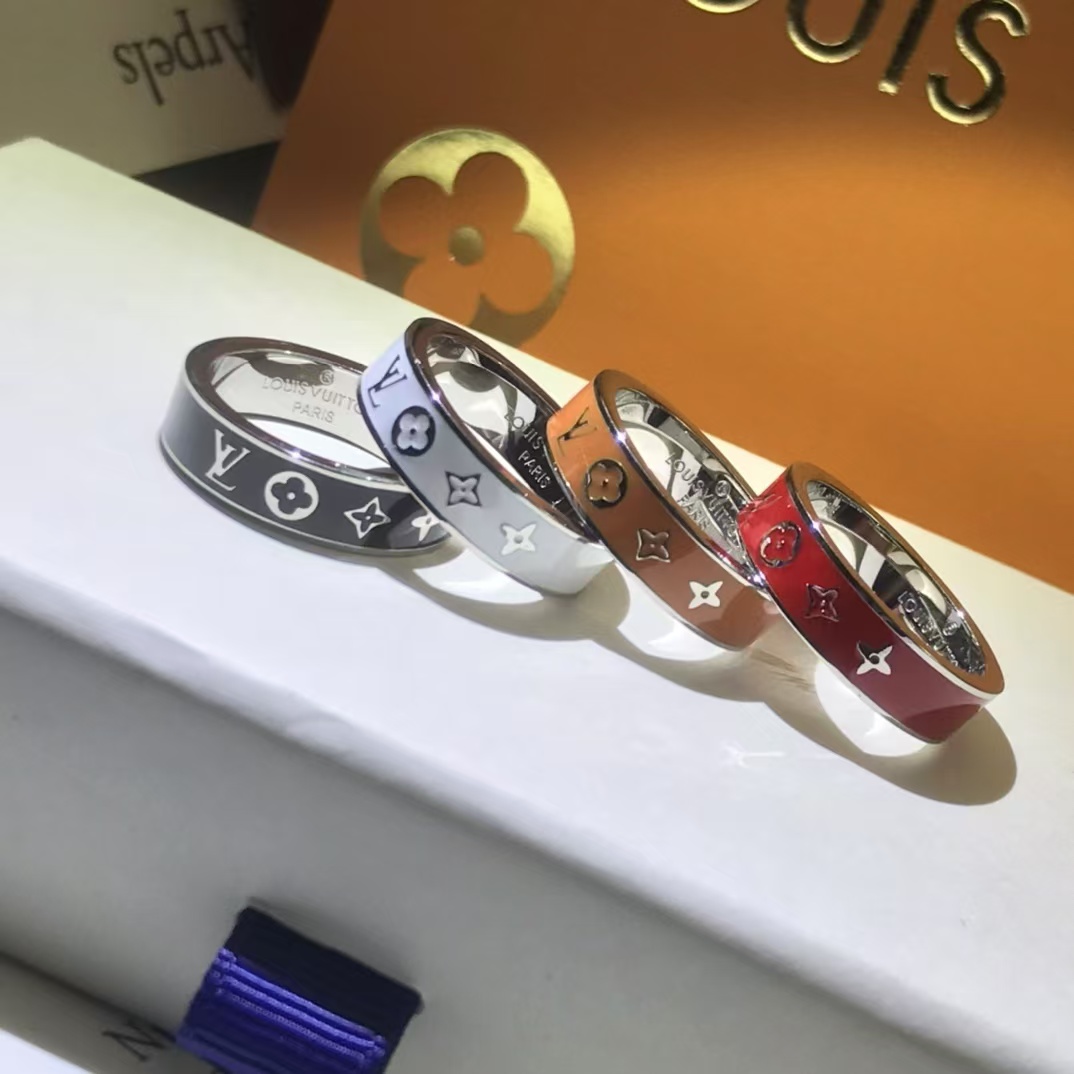 Louis Vuitton Enamel Pattern Ring - Best Replica Jewelry™