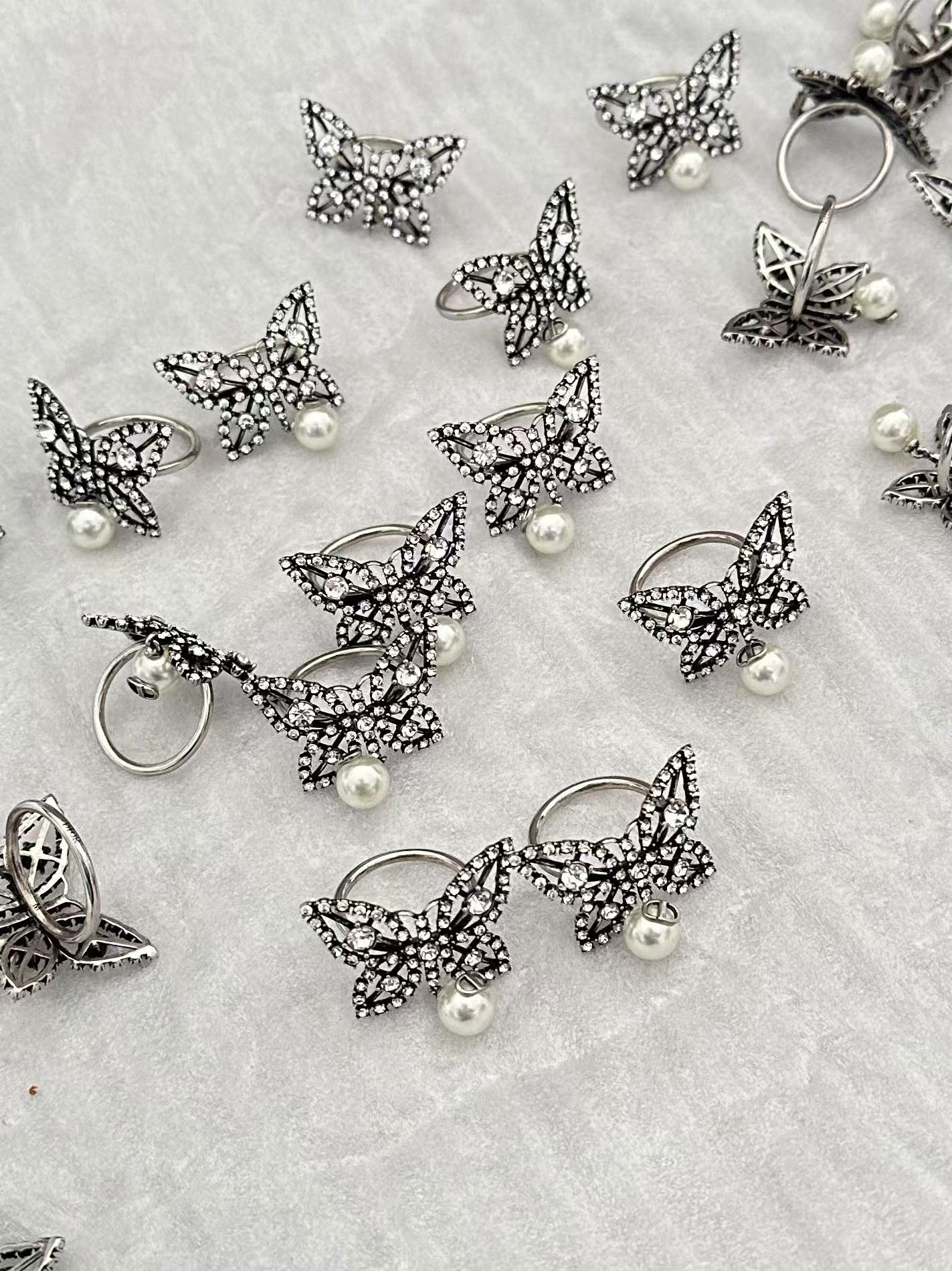 Dior Butterfly Pearl Dangle Ring - Best Replica Jewelry™