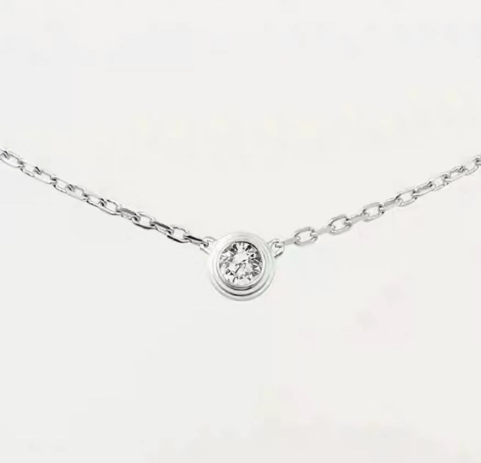 Cartier Minimalistic Single Diamond Necklace Earring Studs - Best Replica Jewelry™