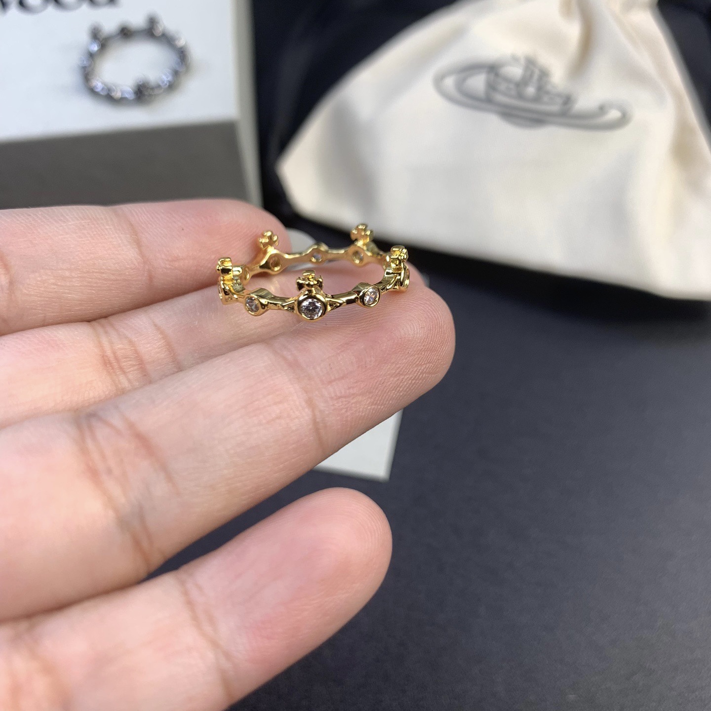 Vivienne Westwood Bamboo Knot Saturn Ring - Best Replica Jewelry™