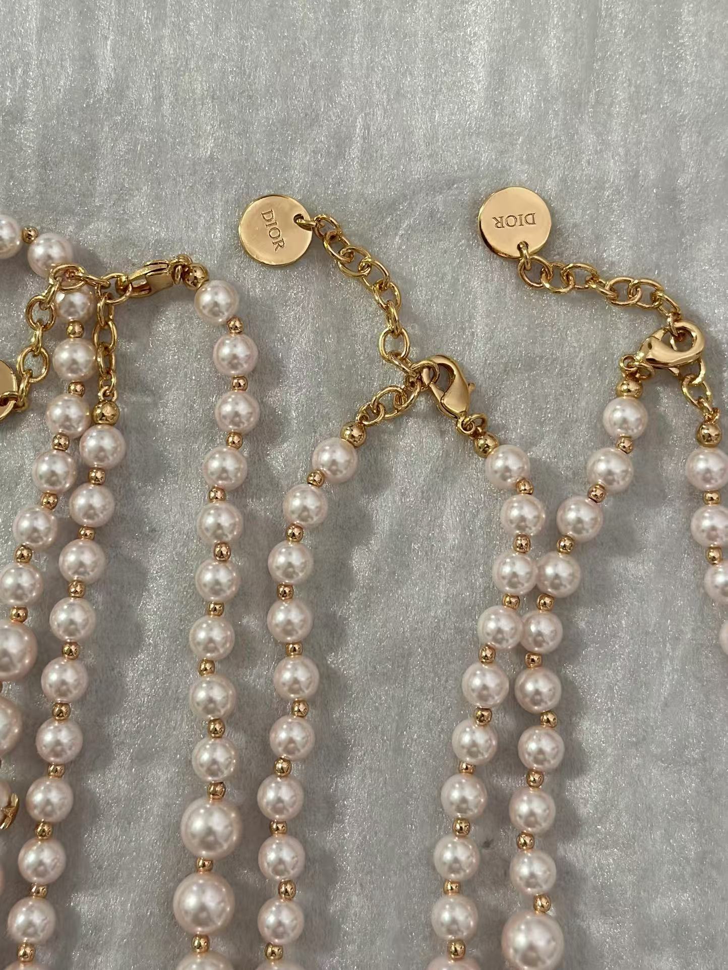 Dior Rose Gold Bee Pink Pearl CD Necklace - Best Replica Jewelry™