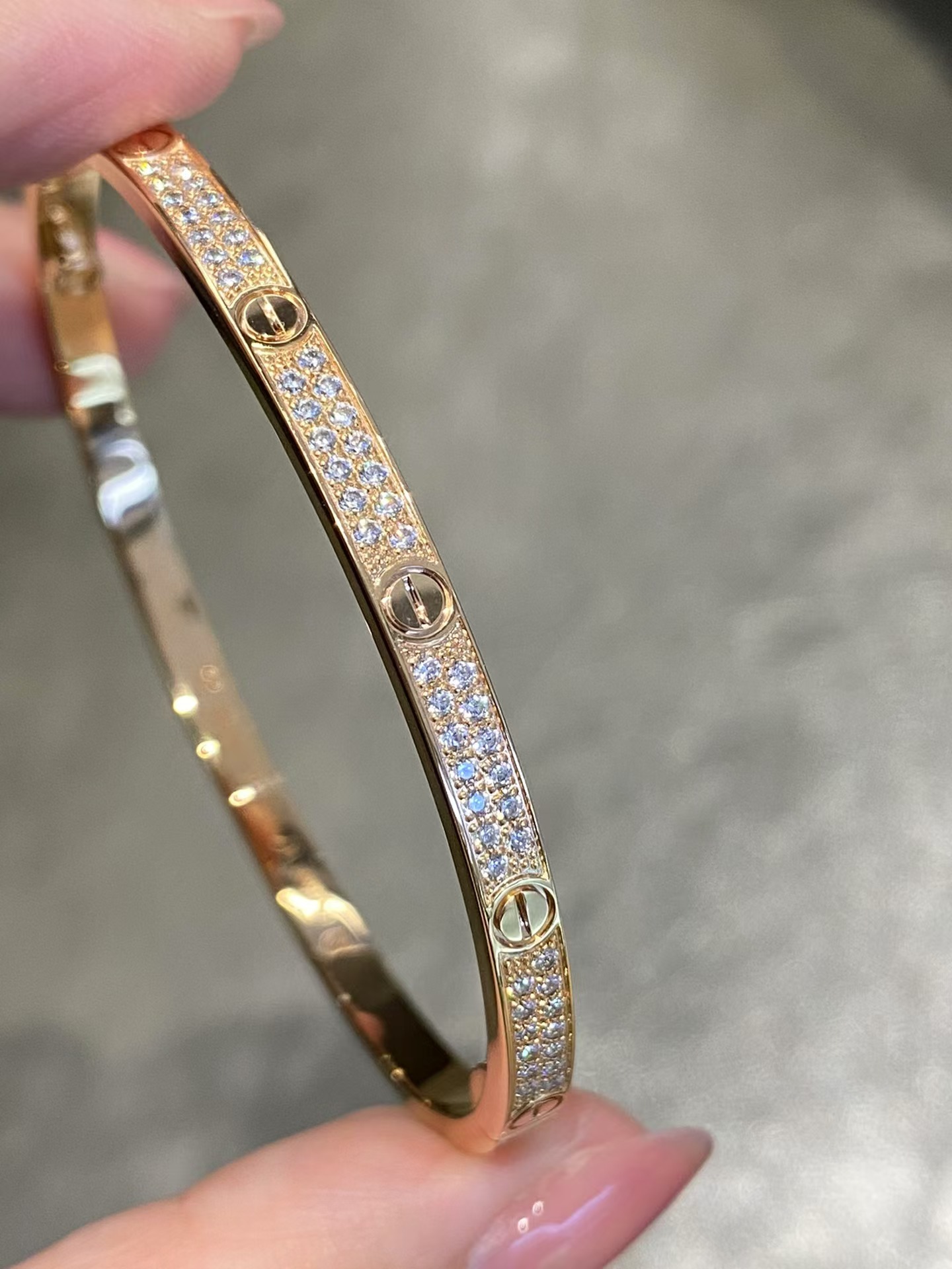 Cartier Diamond Paved LOVE Bracelet Bangle - Best Replica Jewelry™