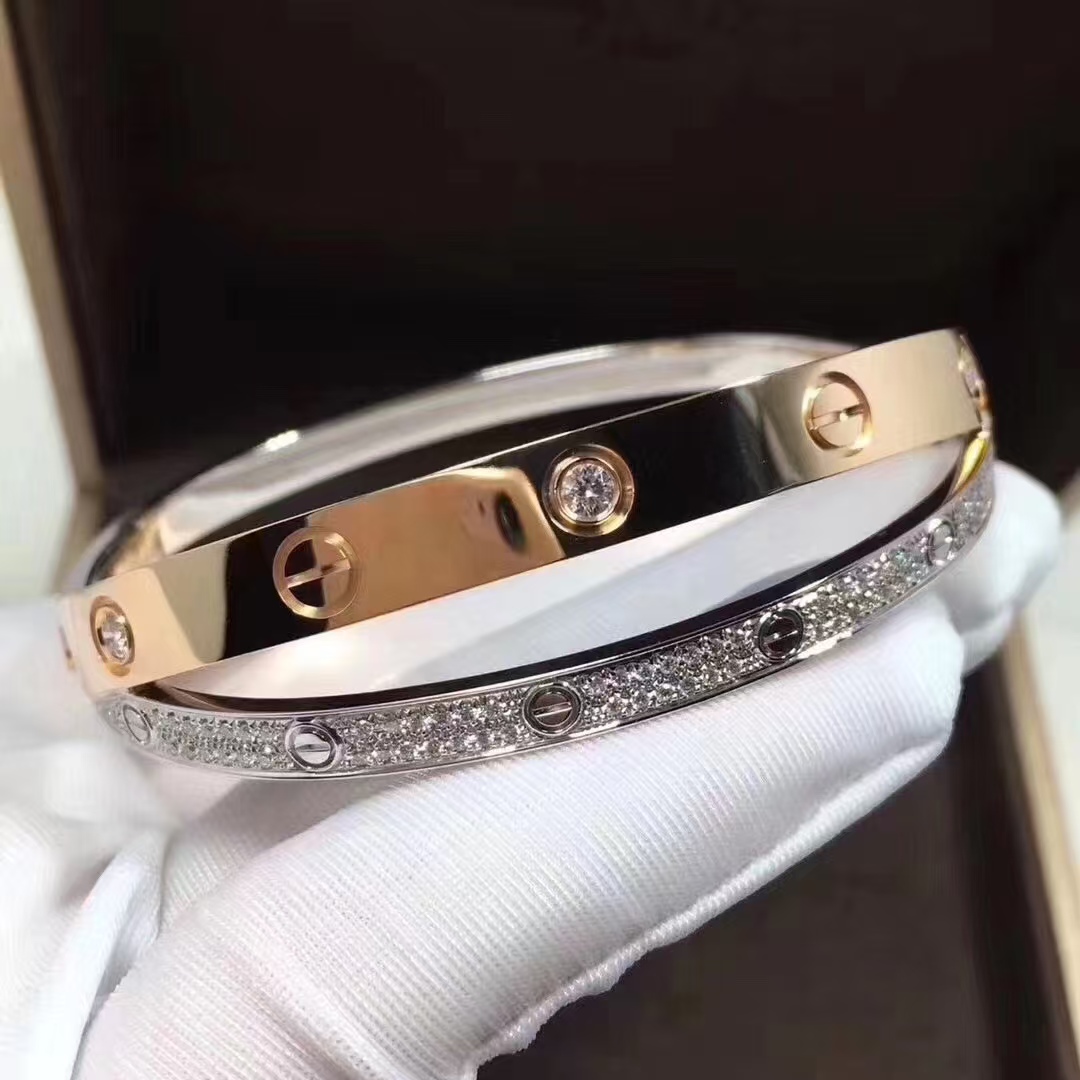 Cartier Cross Mixed Metal Color LOVE Bracelet Bangle - Best Replica Jewelry™